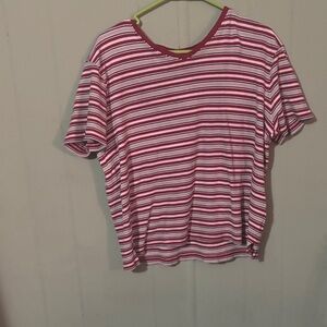Bobbie Brooks Burgundy and White Striped Top